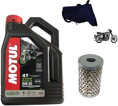 MOTUL 3100 15W50 2.5L ENGINE OIL &OIL FILTER WITH BODY COVER FOR BULLET High Performance Engine Oil