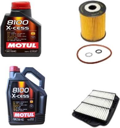 MOTUL 8100 5W40 Engine Oil, Air & Oil filters Combo optra magnum diesel Full-Synthetic Engine Oil