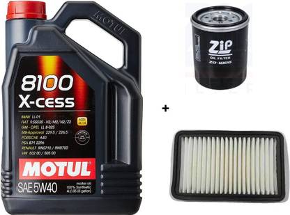 MOTUL 8100 XCESS 5W-40, Oil & Air Filter Combo for Maruti CIAZ (PETROL) Full-Synthetic Engine Oil