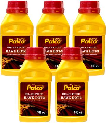 PL SUPER PALCO Brake Fluid Hawk DOT 3 100ml Including ABS & Hydraulic System for Disc & Drum Brake with Excellent Lubricating Properties at High Boiling Point for Car & Bike Brake Oil