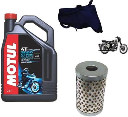 MOTUL 3000 15W50 ENGINE OIL AND OIL FILTER WITH BODY COVER FOR BULLET High Performance Engine Oil