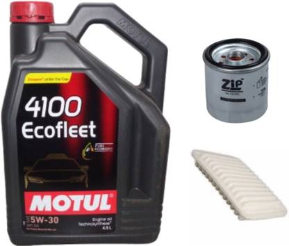 MOTUL 4100 ECOFLEET 5W-30, Oil & Air Filter Combo for TOYOTO COROLLA ALTIS(Petrol) - Synthetic Blend Engine Oil