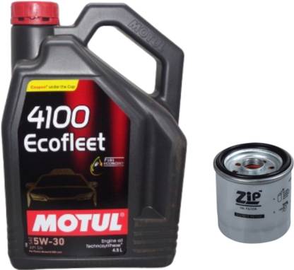 MOTUL 4100-ECOFLEET 5w30 & Oil filter Combo For TOYOTO COROLLA ALTIS (PETROL) Synthetic Blend Engine Oil