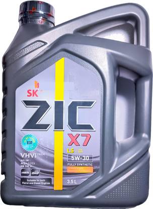 ZIC X7 5W-30 (3.5 L, API SN Plus) Fully Synthetic Car Engine Oil with SK's Proprietary VHVI Technology Full-Synthetic Engine Oil