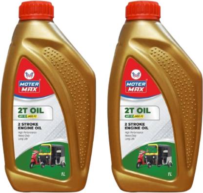 MOTER MAX Premium Quality Combo Pack Of 2 Two Stroke 2T Oil API TC, JASO-FC High-Mileage Engine Oil