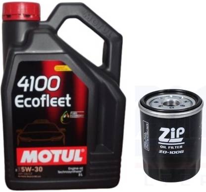 MOTUL 4100 Ecofleet 5w30 & Oil filter Combo For Maruti CELERIO (PETROL) Synthetic Blend Engine Oil