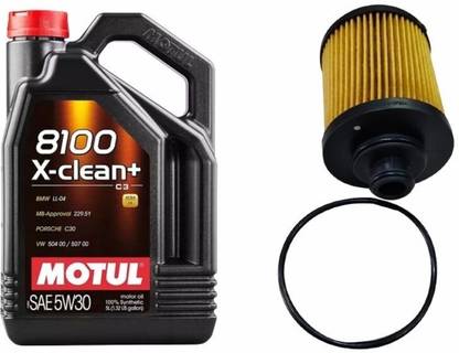 MOTUL 8100 XCLEAN 5W30 ENGINE OIL & OIL FILTER FOR BALENO PETROL Full-Synthetic Engine Oil