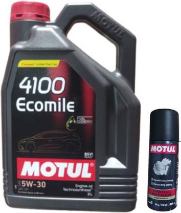 MOTUL 4100 Ecomile 5W30 With Throttle Clean 100ML Combo 5w30 Full-Synthetic Engine Oil