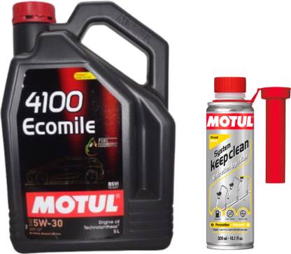 MOTUL 4100 ECOMILE 5W30(5l)+SYSTEM KEEP CLEAN DIESEL(300ml)Combo Technosynthese (Semi Synthetic)