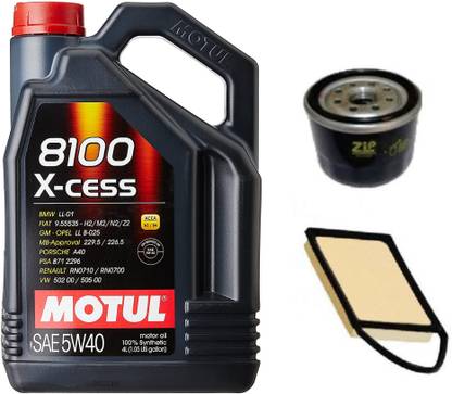 MOTUL 8100 X-CESS 5W40, Oil & Air filter Combo For TOYOTO ETIOS (Petrol) Full-Synthetic Engine Oil