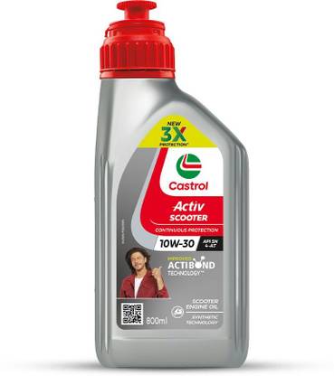 Castrol Activ SCOOTER 10W-30 4-AT 3X Protection with Actibond Technology for Scooter|API SN & JASO MB Synthetic Blend Engine Oil