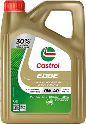 Castrol EDGE 0W-40 Advanced Full Synthetic Engine Oil for Cars | ACEA C3 | Full-Synthetic Engine Oil