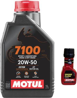MOTUL 7100 4T 20W-50(1litre) +Engine flush(50ml) COMBO Full-Synthetic Engine Oil