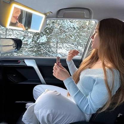 rich mart Manual Remote Vanity Mirror For Universal For Car Universal For Car