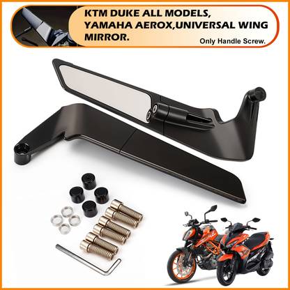 Atoray Manual Rear View Mirror For KTM, Yamaha, Honda, TVS, Universal For Bike Universal For Bike