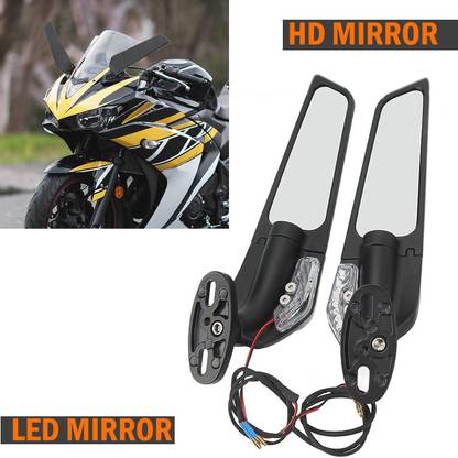 Znee Smart Adjustable Rotating Wing Rear view Mirror for Yamaha R15 V4/ R15 M Bike Fairing Kit