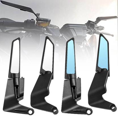 TRYFLY Manual Rear View Mirror For BMW, Honda, Hero, KTM, Suzuki, Yamaha, Bajaj Universal For Bike