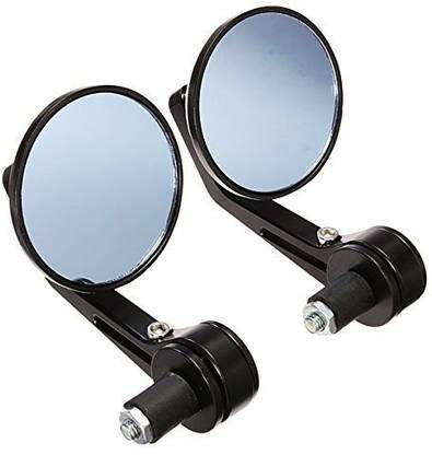YAKONDA Round mirrors for bike handle bar end for motorbikes Bajaj Dominar, Pulsar 150,180, 200ns (Pair of 2) Bike Mirror Adapter
