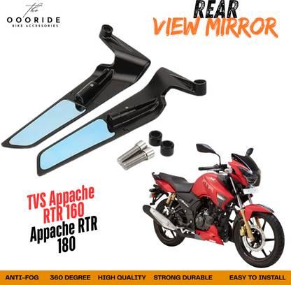 OOORIDE Manual Rear View Mirror For TVS Appache RTR 160, Appache RTR 180