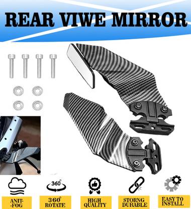 ASRYD Manual Rear View Mirror For Suzuki, KTM, BMW, Yamaha Universal For Bike