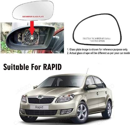 Shubh Auto Manual Passenger Side, Rear View Mirror For Skoda Rapid