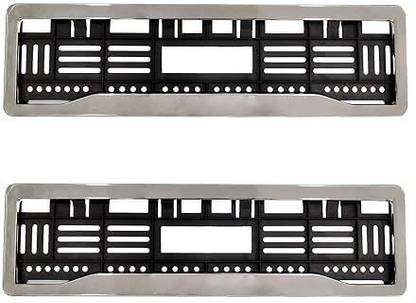 Auto Acceserios Chrome Number Plate Frames (Front and Rear), for All Cars, Universal Fit, Car Number Plate