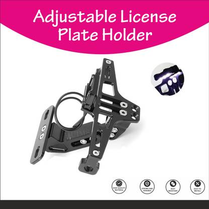 Allowing AWG- Premium Quality CNC Adjustable Number Plate Frame Holder With LED Bike Number Plate