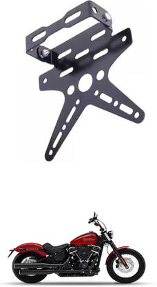 E-Shoppe REAR NUMBER PLATE STAY SMALL AND TAIL TIDY VISOR (BLACK) For Street Bob Bike Number Plate
