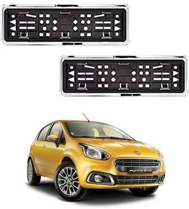 After cars Number Plate Chrome Frame (Front & Rear) for Fiat Punto Evo Car Number Plate