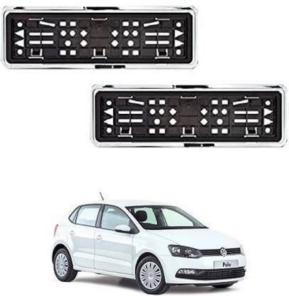 After cars Number Plate Chrome Frame (Front & Rear) for Volkswagen Polo Car Number Plate