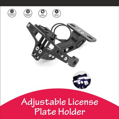 Huims HMX- Motorcycle Bike CNC Adjustable Number Plate Frame Holder Bike Number Plate