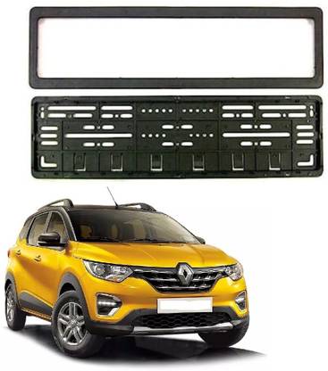 Gallery auto Car Number Plate Protection Frame Set of 2pcs Suitable For Renault Triber Car Number Plate