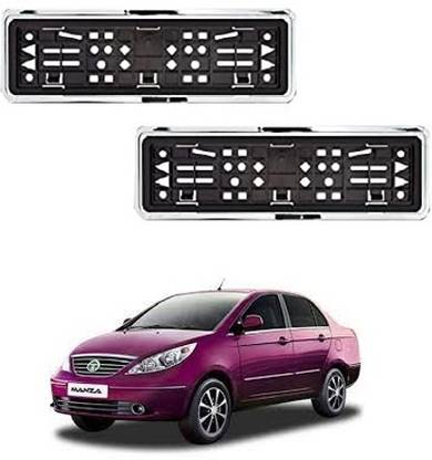 After cars Number Plate Chrome Frame (Front & Rear) for Tata Vista Manza Car Number Plate