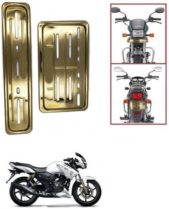 Znee Smart Bike Number Plates Frame Holders)-Front and Back for Apache RTR 200 4V Bike Number Plate