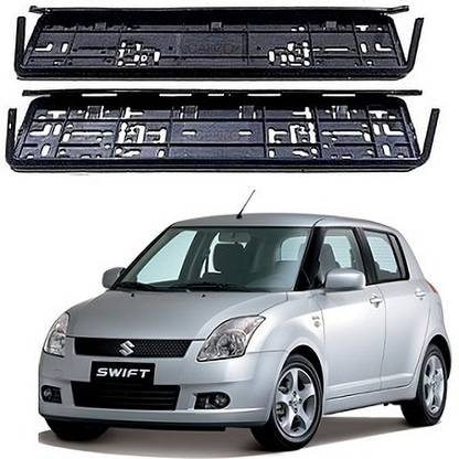After cars Plain Number Plate in Black Colour Front and Back for Maruti Suzuki Swift 2006 Car Number Plate