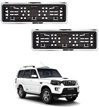 After cars Number Plate Chrome Frame (Front & Rear) for Mahindra Scorpio New Car Number Plate