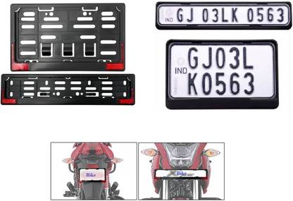 spaziogold Bike Number Plate Frame (Standard Size for All Bikes) (Front & Back) Bike Number Plate
