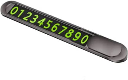 BHOOLU&GOOLU Temporary Car Parking Luminous Hide Number Card Display - Black - 1 Pc/Pack Car Number Plate
