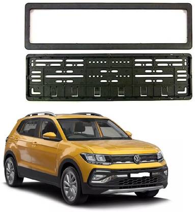 Gallery auto Car Number Plate Protection Frame Set of 2pcs Suitable For Volkswagen Taigun Car Number Plate