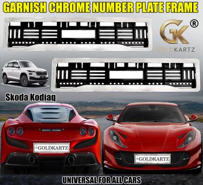 GOLDKARTZ Skoda Kodiaq Number Plate Frame Holder Chrome Car Number Plate