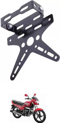 E-Shoppe REAR NUMBER PLATE STAY SMALL AND TAIL TIDY VISOR (BLACK) For Super Splendor Bike Number Plate