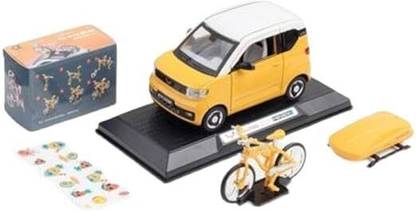 Jericos Diecast Mini EV Toy Car Model with Openable Door Working Head Tail Light Car
