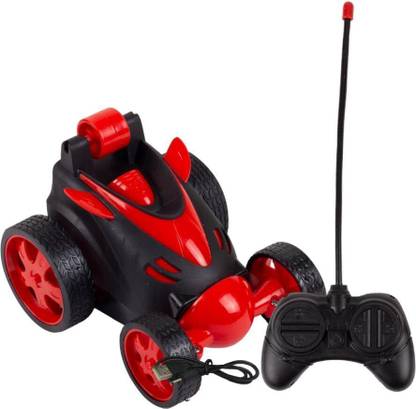 Space Age 360°Rotating & Rolling Rechargeable Stunt Remote Control Racing Car Red