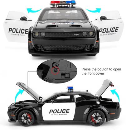 Zuuluzrs New Version Dodge Challenger Hellcat Police Car Model Car Zinc Alloy Limited