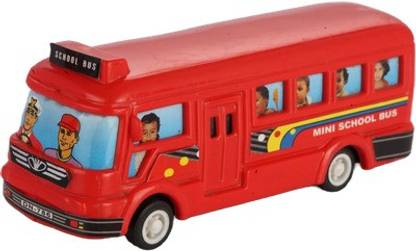 Shinsei Kids Mini School Bus Pull-back Race Toy Best Gift for Boys