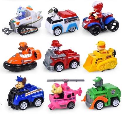 Akvanar Paw Patrol Characters & Vans Figures Toy (Multicolor)