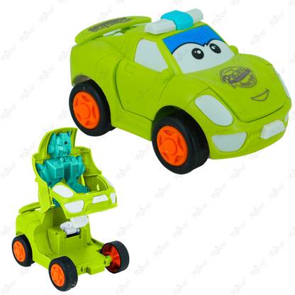 Toyco Convertible from Car to Robot Friction Powered Toy for Kids No Batteries_