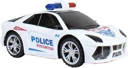 Sani International Toy Mall B/O Police car 3D Flash Led Light Music 360 Degre Rotating musical car