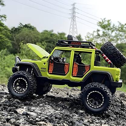 Toybot Jeep 4x4 Car Die-Cast Off-Road Openable Hood, Pull Back, Light & Sound