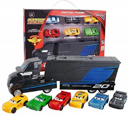 KTRS 7 Pieces Set Disney Pixar Cars 3 Lightning McQueen Jackson Storm Mack Uncle Truck 1:55 Alloy Toy Truck Cars Toy for Children